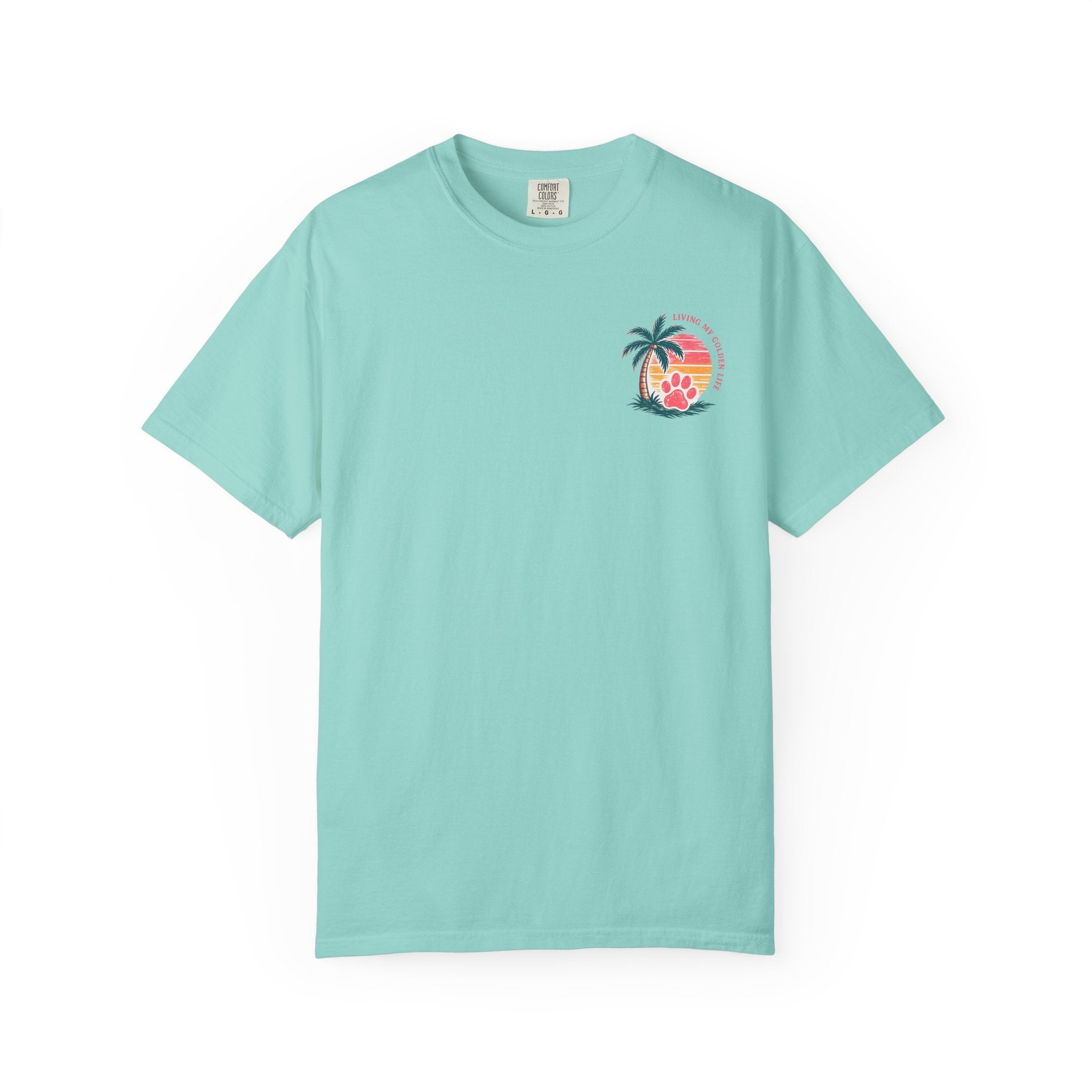 Life Is Golden Golden Retriever Surf Dog T-Shirt | Retro Beach Pineapple