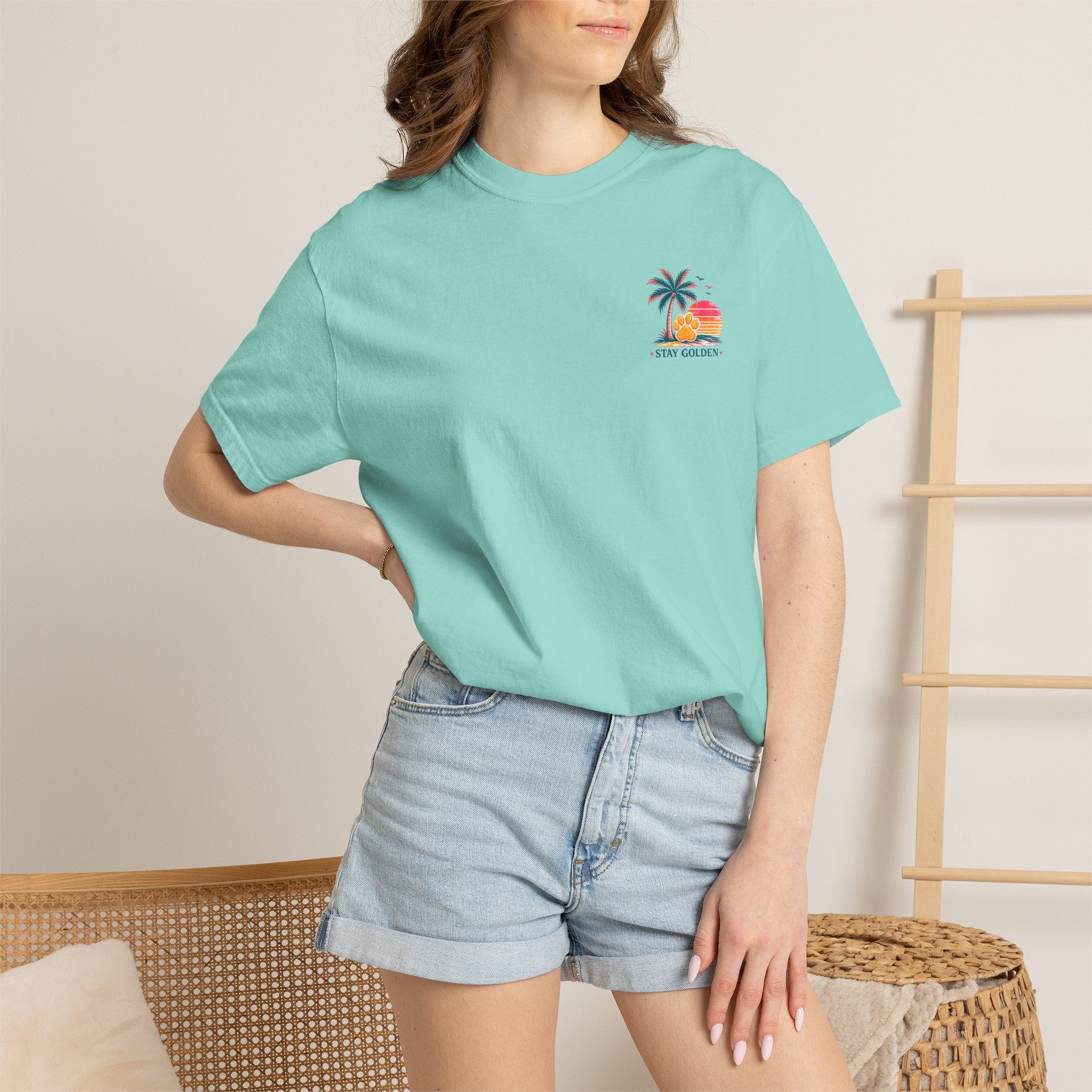 In My Golden Era Dog Graphic T-Shirt | Retro Sunglasses Palm Sunset