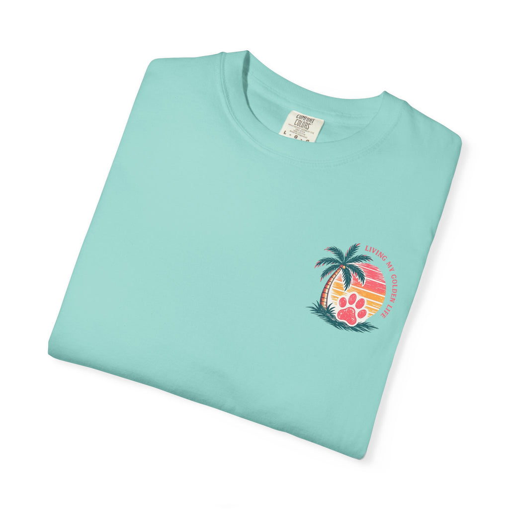 Life Is Golden Golden Retriever Surf Dog T-Shirt | Retro Beach Pineapple