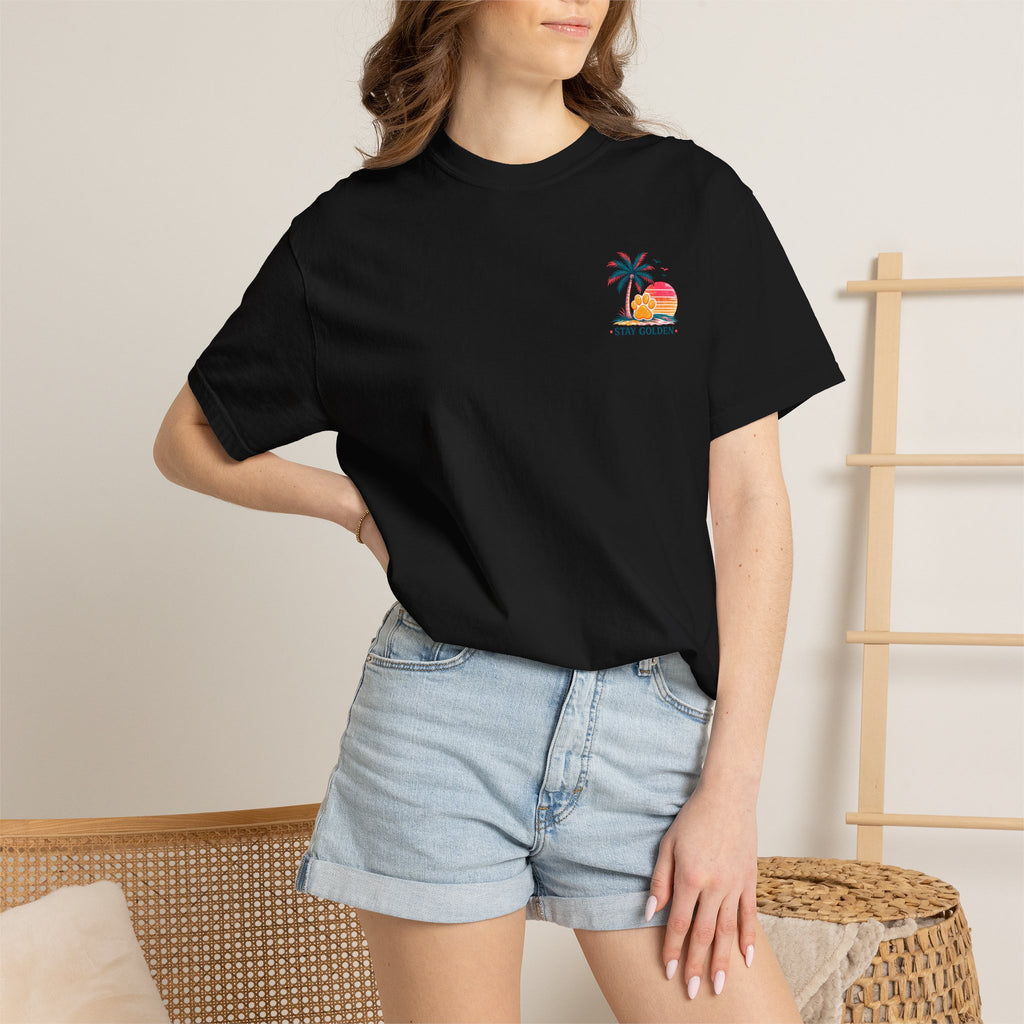 In My Golden Era Dog Graphic T-Shirt | Retro Sunglasses Palm Sunset