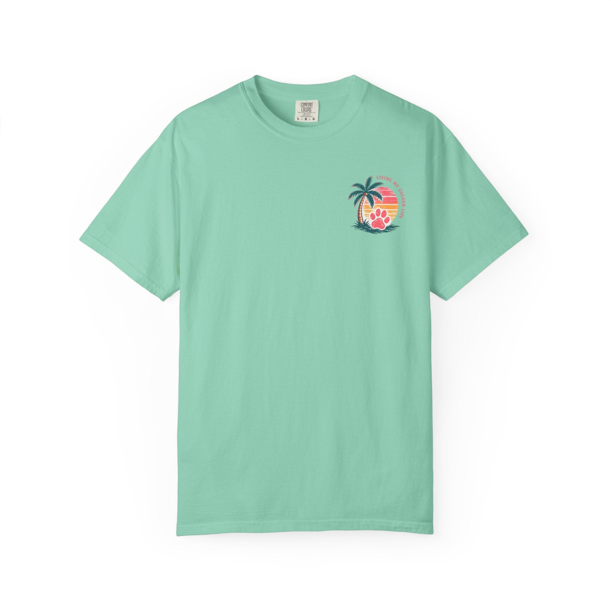 Life Is Golden Golden Retriever Surf Dog T-Shirt | Retro Beach Pineapple