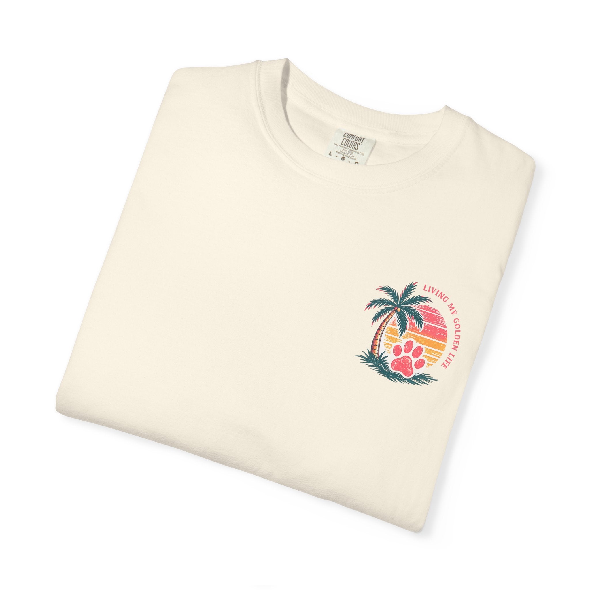 Life Is Golden Golden Retriever Surf Dog T-Shirt | Retro Beach Pineapple