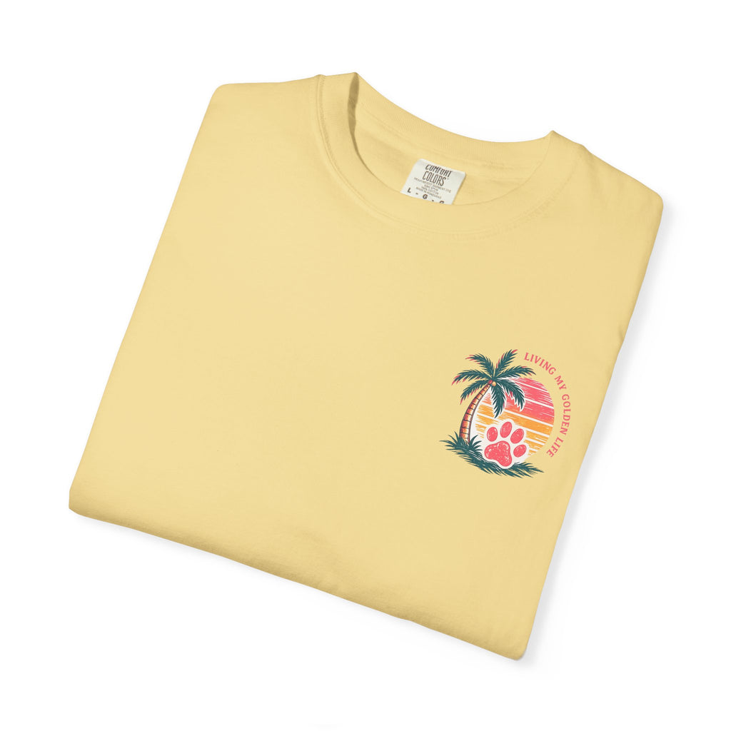 Life Is Golden Golden Retriever Surf Dog T-Shirt | Retro Beach Pineapple