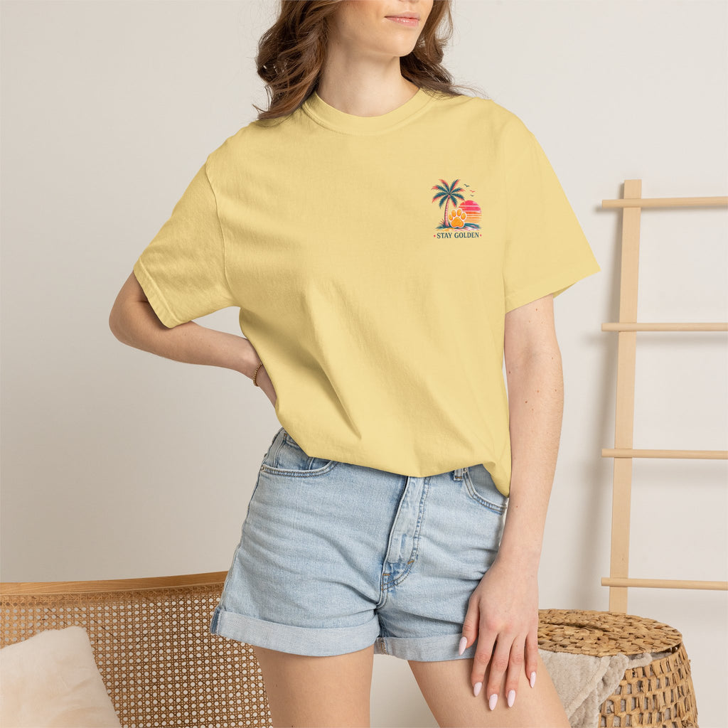 In My Golden Era Dog Graphic T-Shirt | Retro Sunglasses Palm Sunset