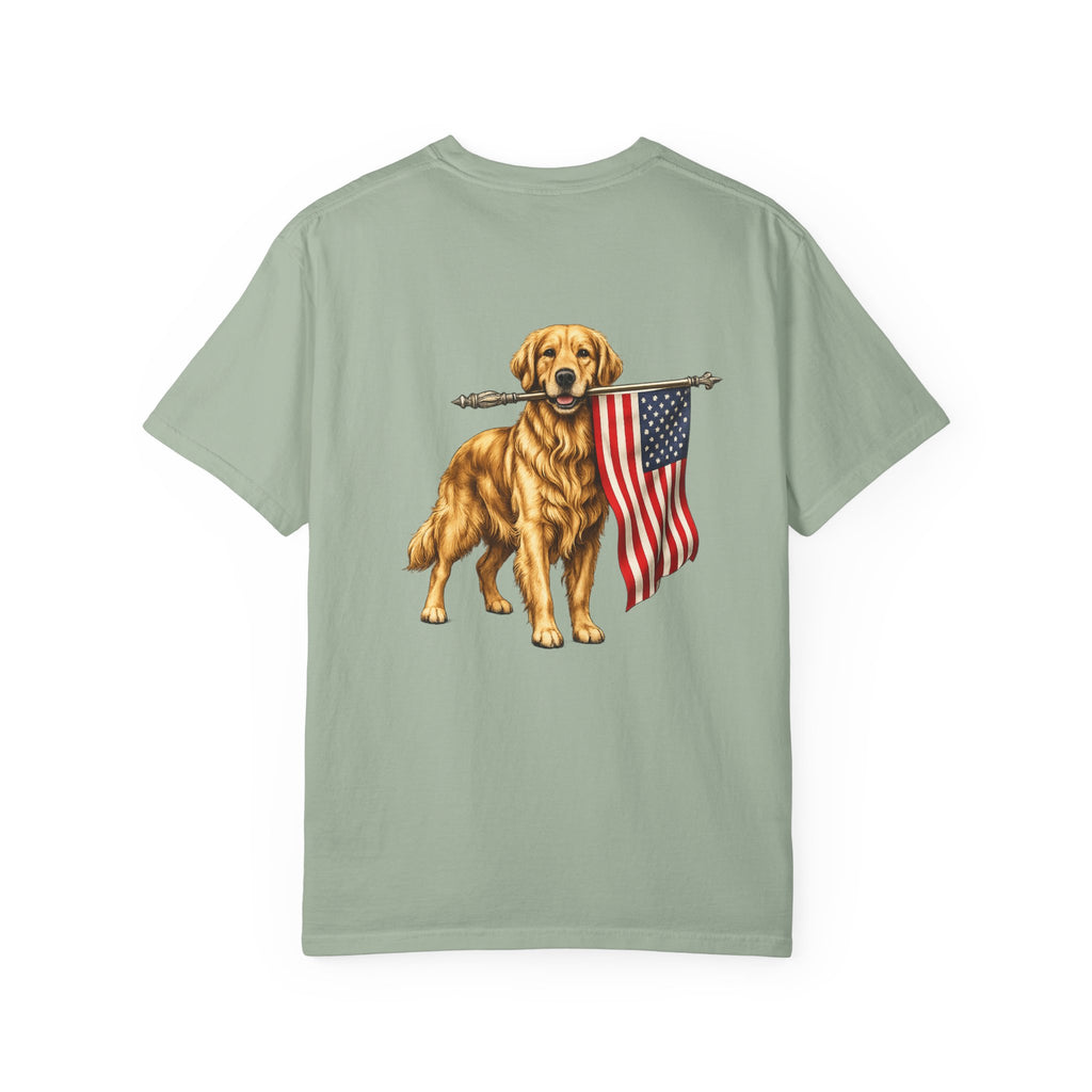 Golden Retriever Flag T-Shirt — Patriotic Dog Tee