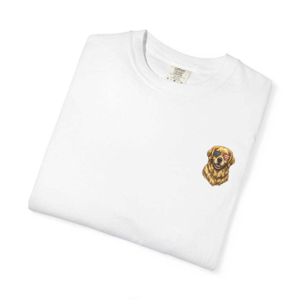 Golden Retriever Flag T-Shirt — Patriotic Dog Tee