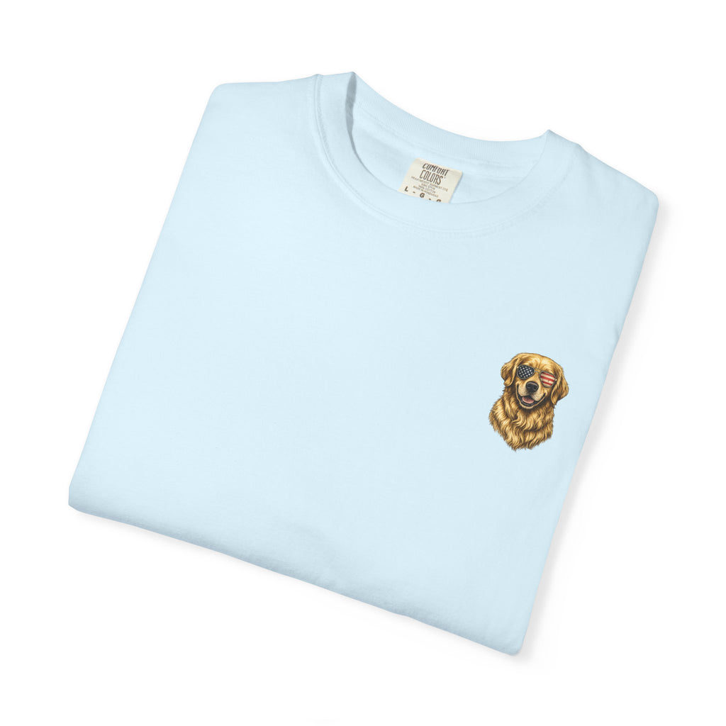 Golden Retriever Flag T-Shirt — Patriotic Dog Tee