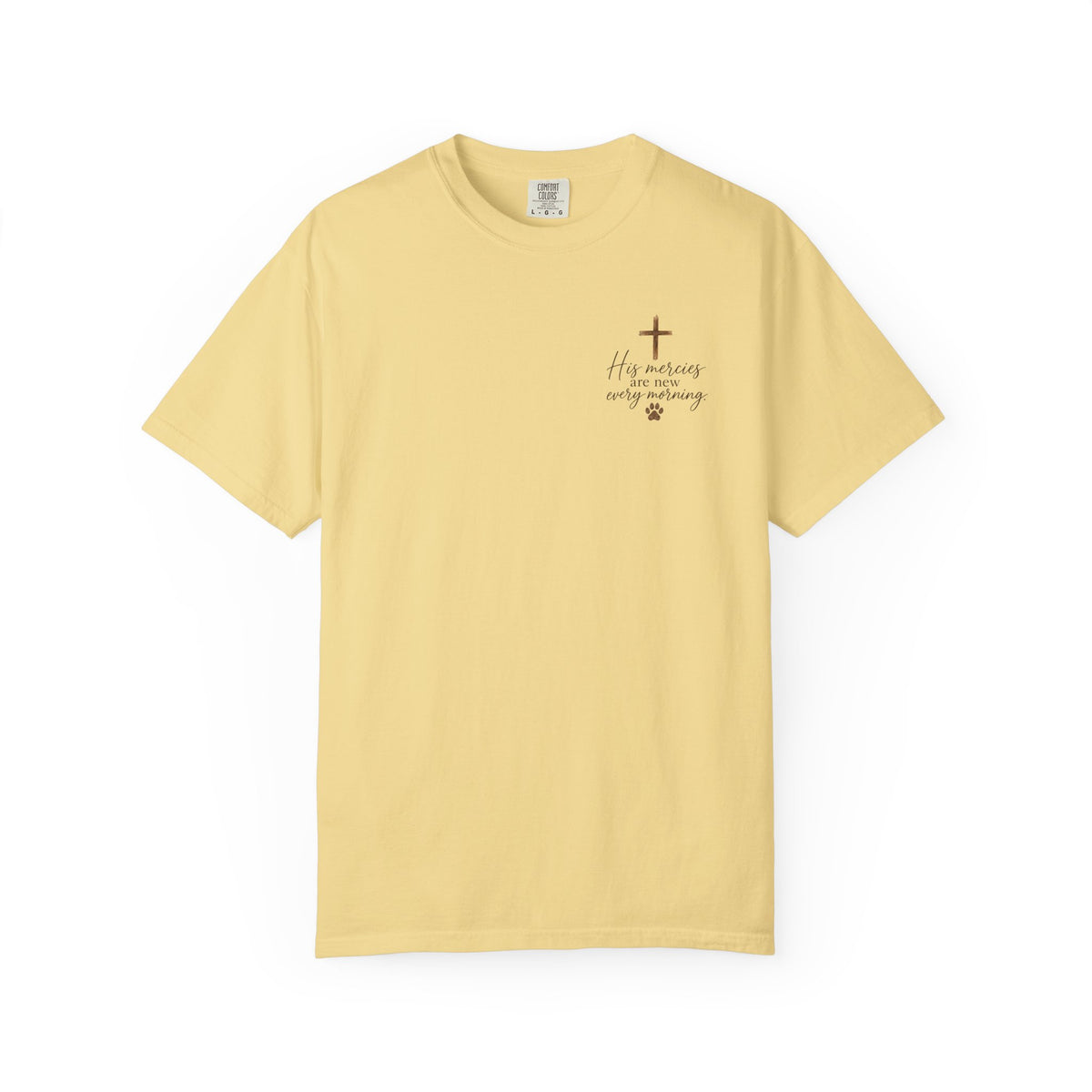 His Mercies Are New Every Morning T-shirt | Christian Faith Dog Beach Sunset