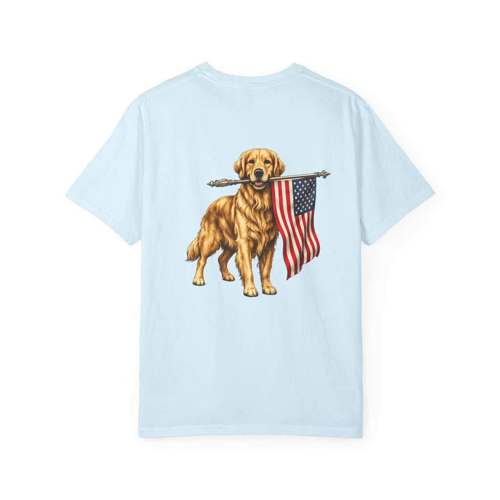 Golden Retriever Flag T-Shirt — Patriotic Dog Tee