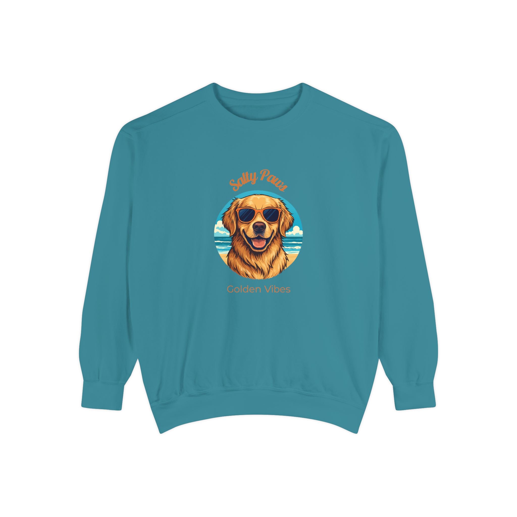 Golden Retriever 'Salty Paws' Sweatshirt — Garment-Dyed Pet Lover Sweatshirt