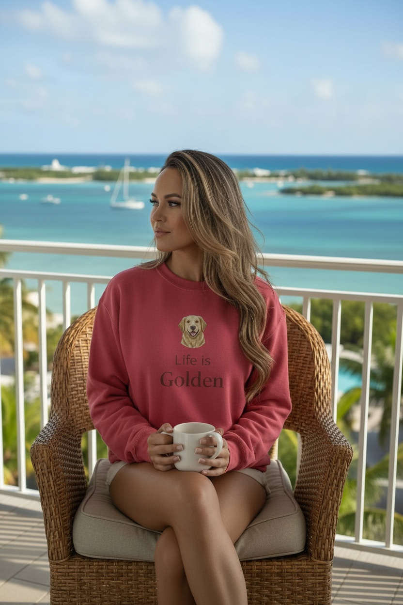 Life Is Golden Sweatshirt — Golden Retriever Lover Pullover