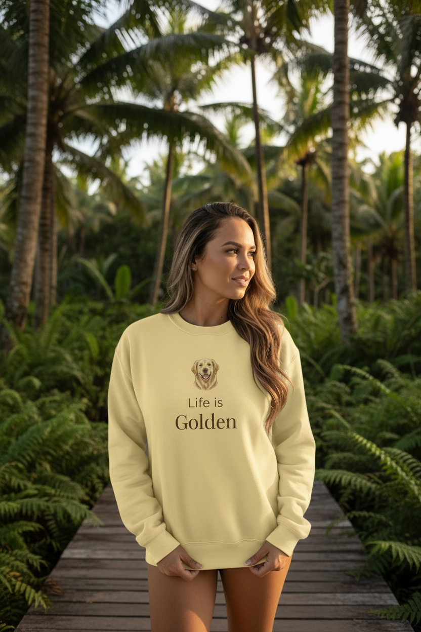 Life Is Golden Sweatshirt — Golden Retriever Lover Pullover