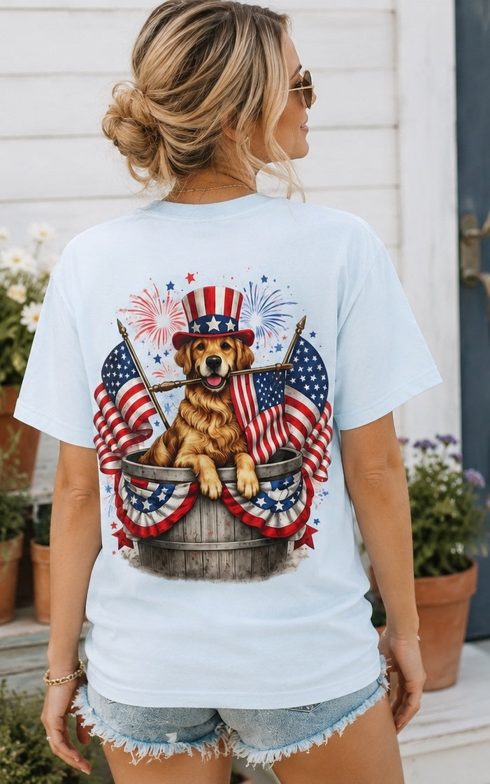 Patriotic Labrador T-Shirt — 4th of July American Flag Dog Tee