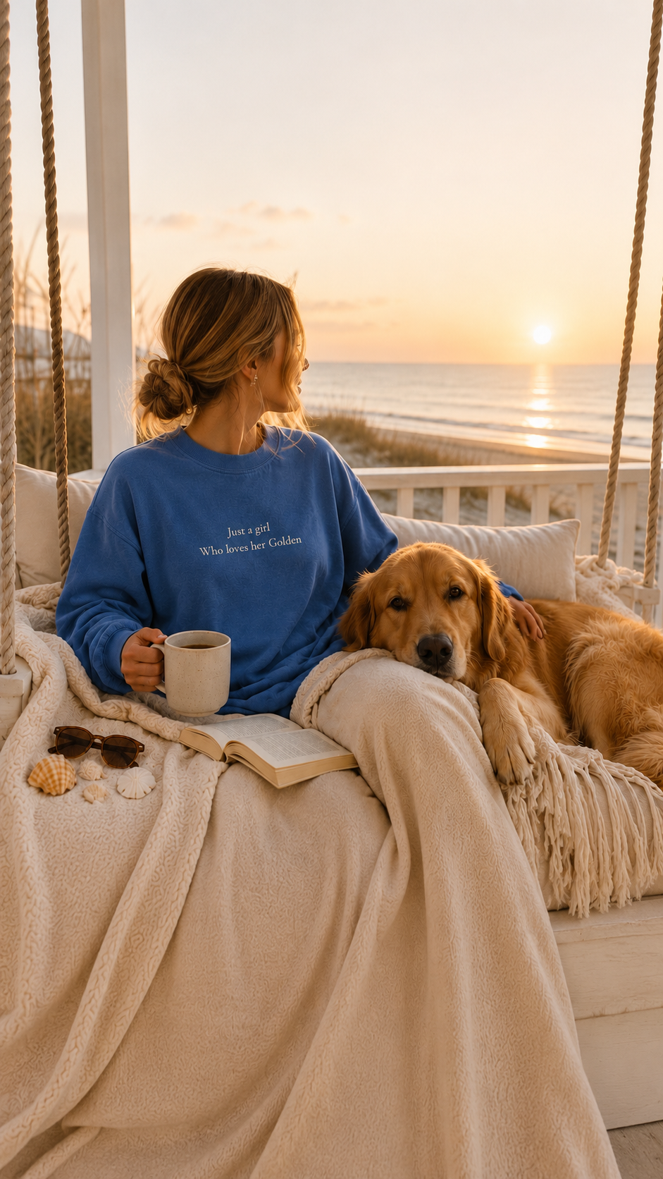 Garment-Dyed Sweatshirt — "Just A Girl Who Loves Her Golden" Cozy Crewneck