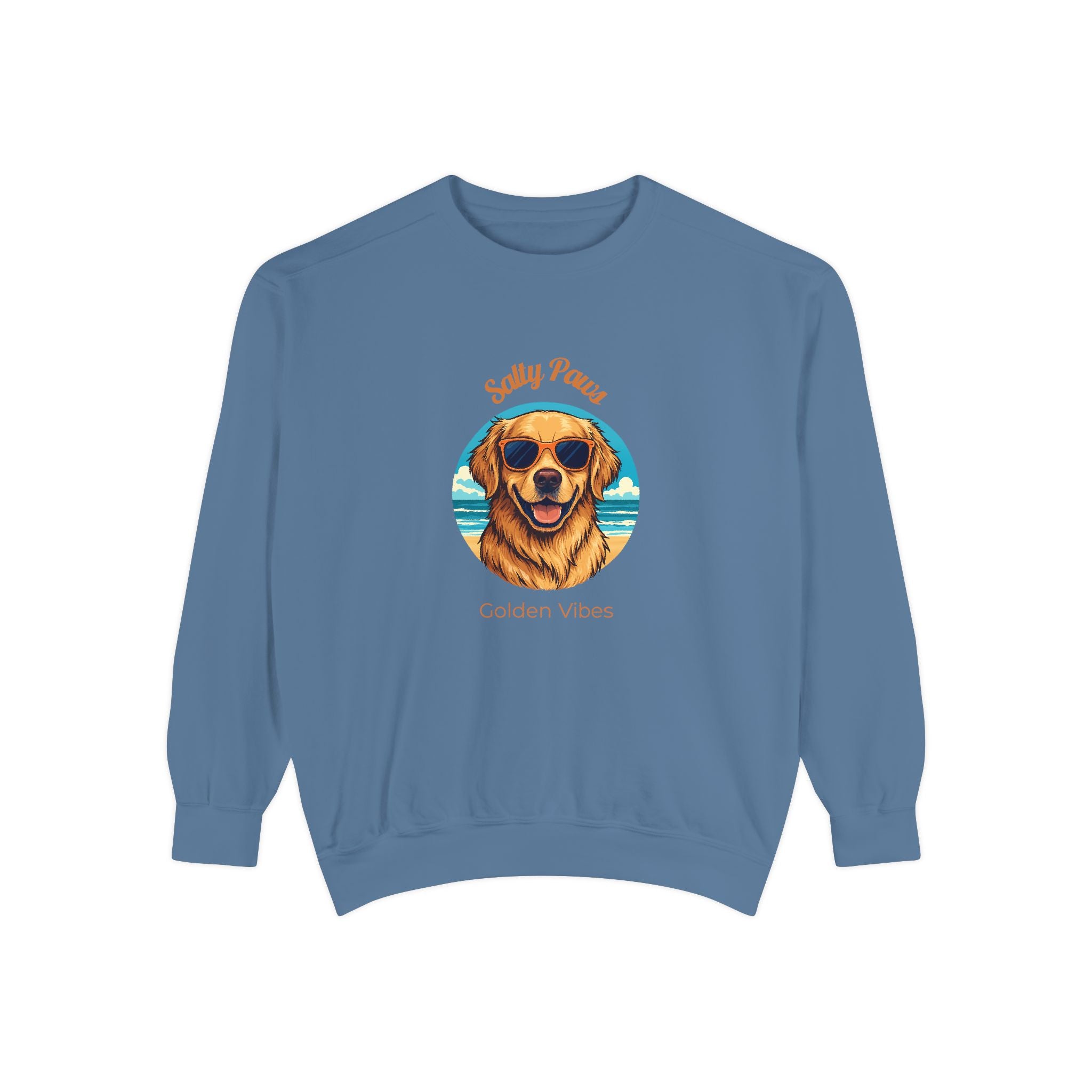Golden Retriever 'Salty Paws' Sweatshirt — Garment-Dyed Pet Lover Sweatshirt