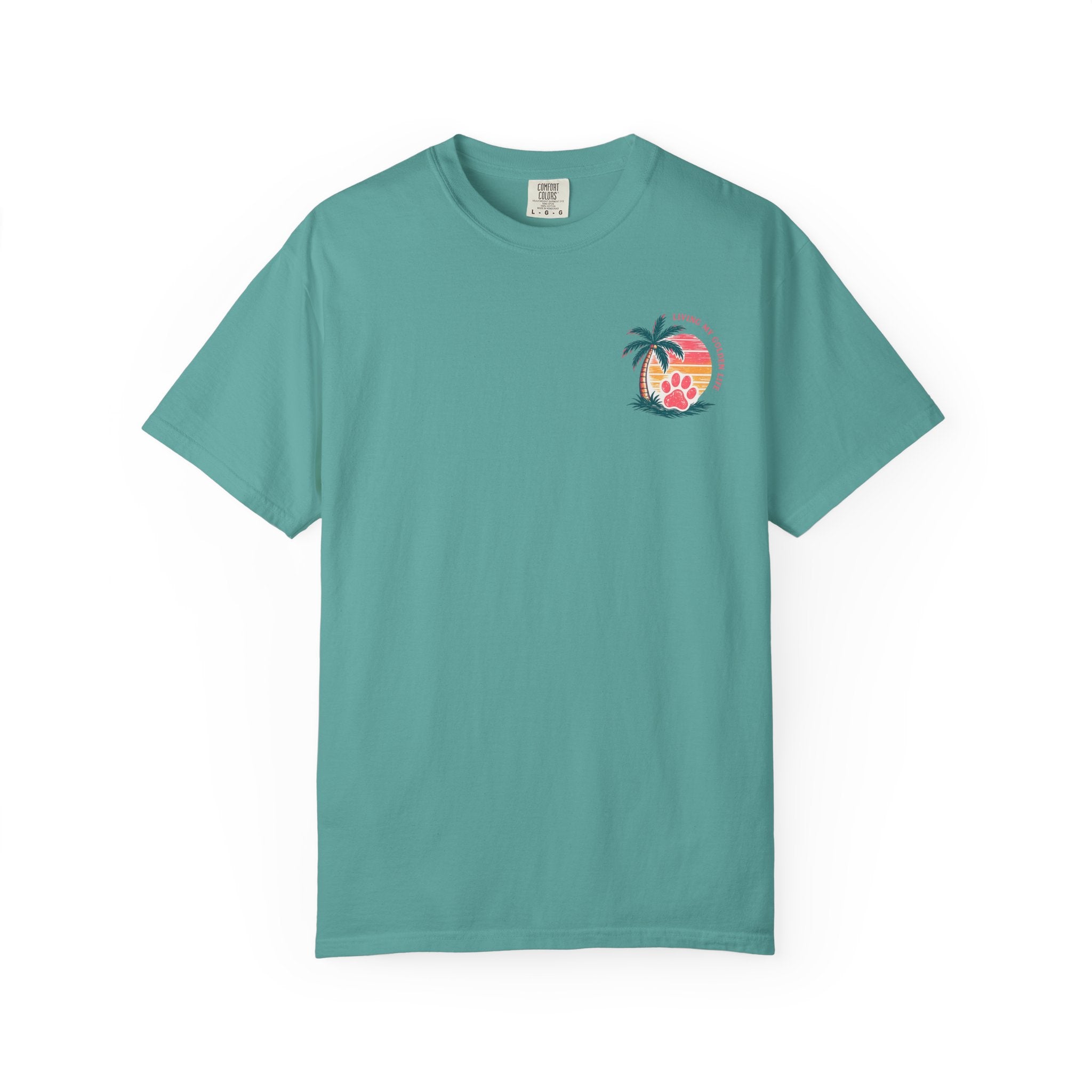 Life Is Golden Golden Retriever Surf Dog T-Shirt | Retro Beach Pineapple