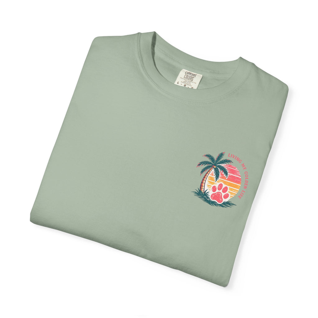 Life Is Golden Golden Retriever Surf Dog T-Shirt | Retro Beach Pineapple