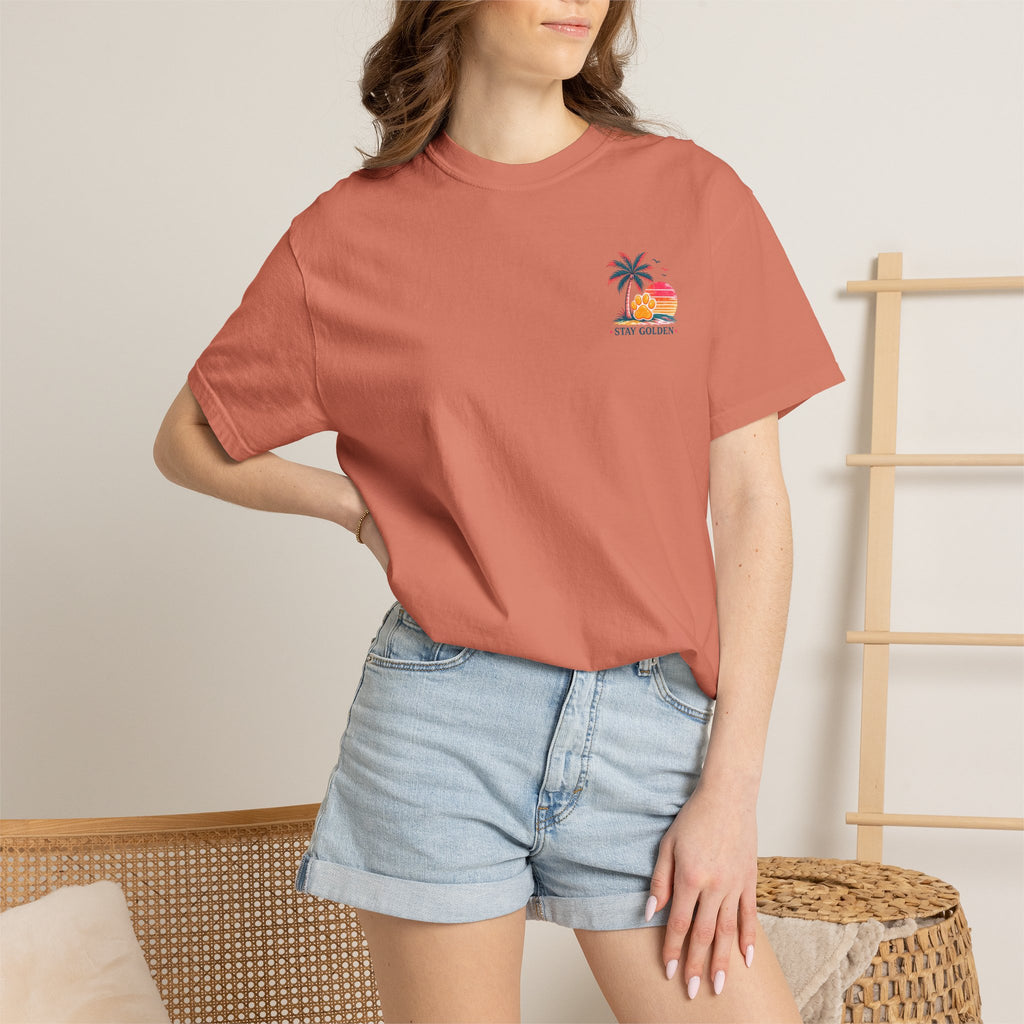 In My Golden Era Dog Graphic T-Shirt | Retro Sunglasses Palm Sunset