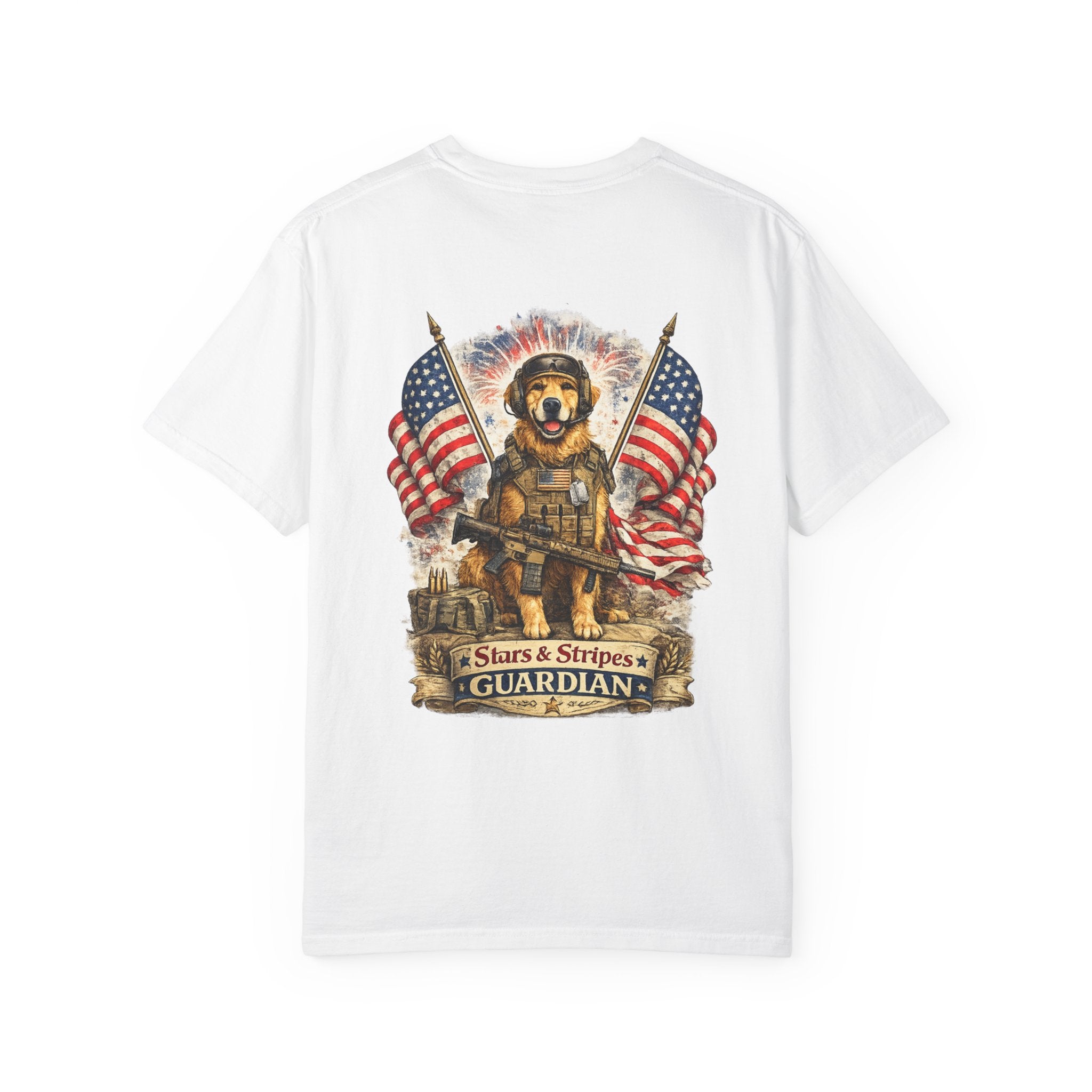 Guardian Dog T-Shirt — Stars & Stripes Patriotic Military Tee