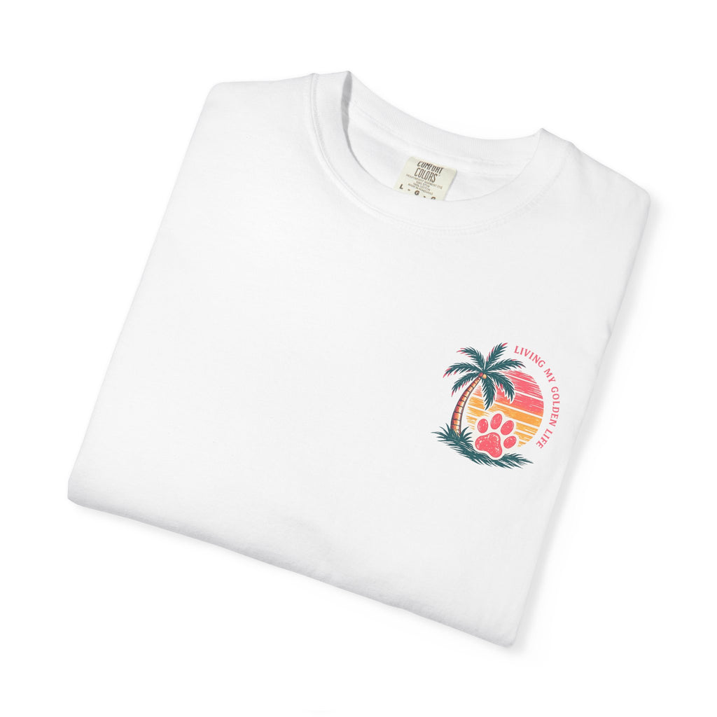 Life Is Golden Golden Retriever Surf Dog T-Shirt | Retro Beach Pineapple