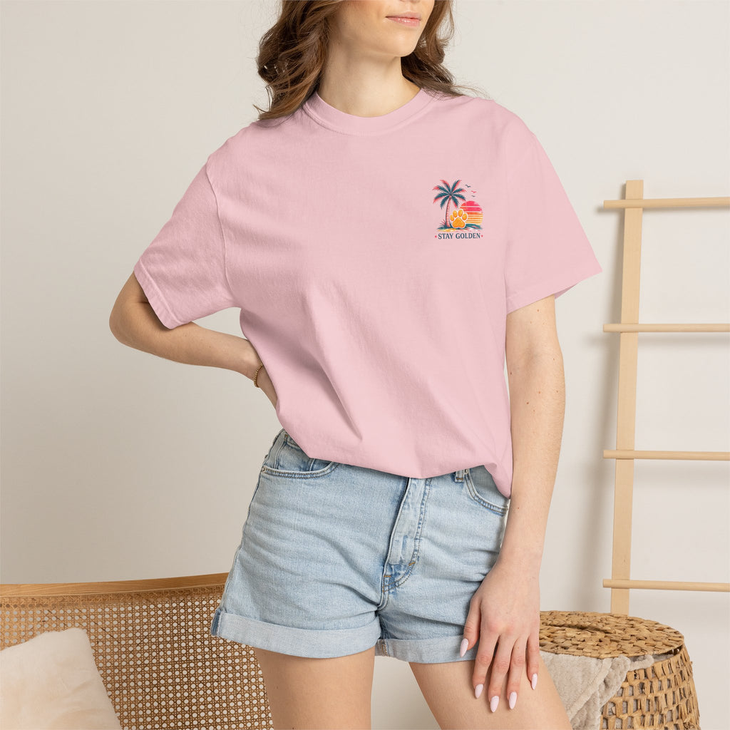 In My Golden Era Dog Graphic T-Shirt | Retro Sunglasses Palm Sunset
