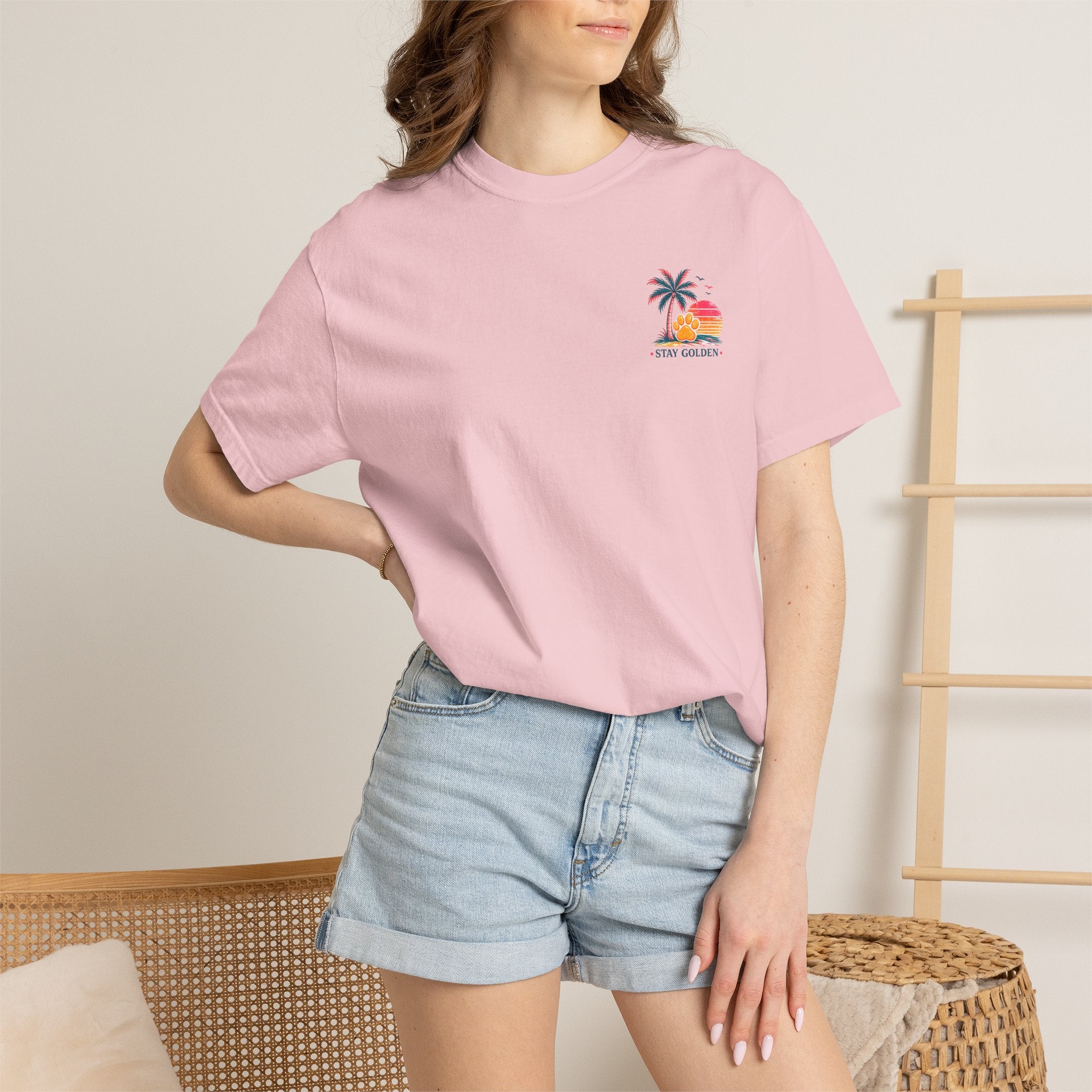 In My Golden Era Dog Graphic T-Shirt | Retro Sunglasses Palm Sunset