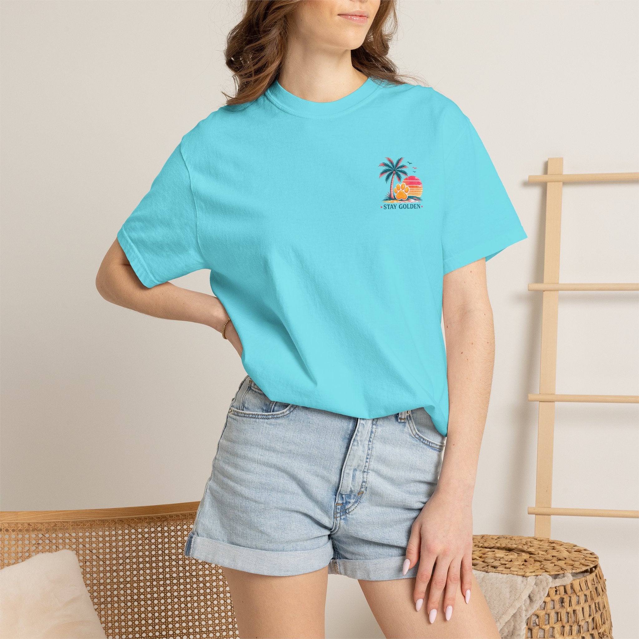 In My Golden Era Dog Graphic T-Shirt | Retro Sunglasses Palm Sunset