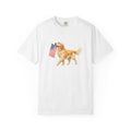 Golden Retriever with American Flag T-Shirt | Patriotic Dog Tee