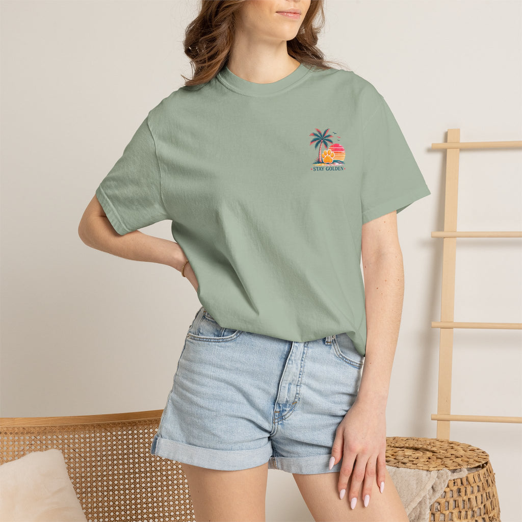 In My Golden Era Dog Graphic T-Shirt | Retro Sunglasses Palm Sunset