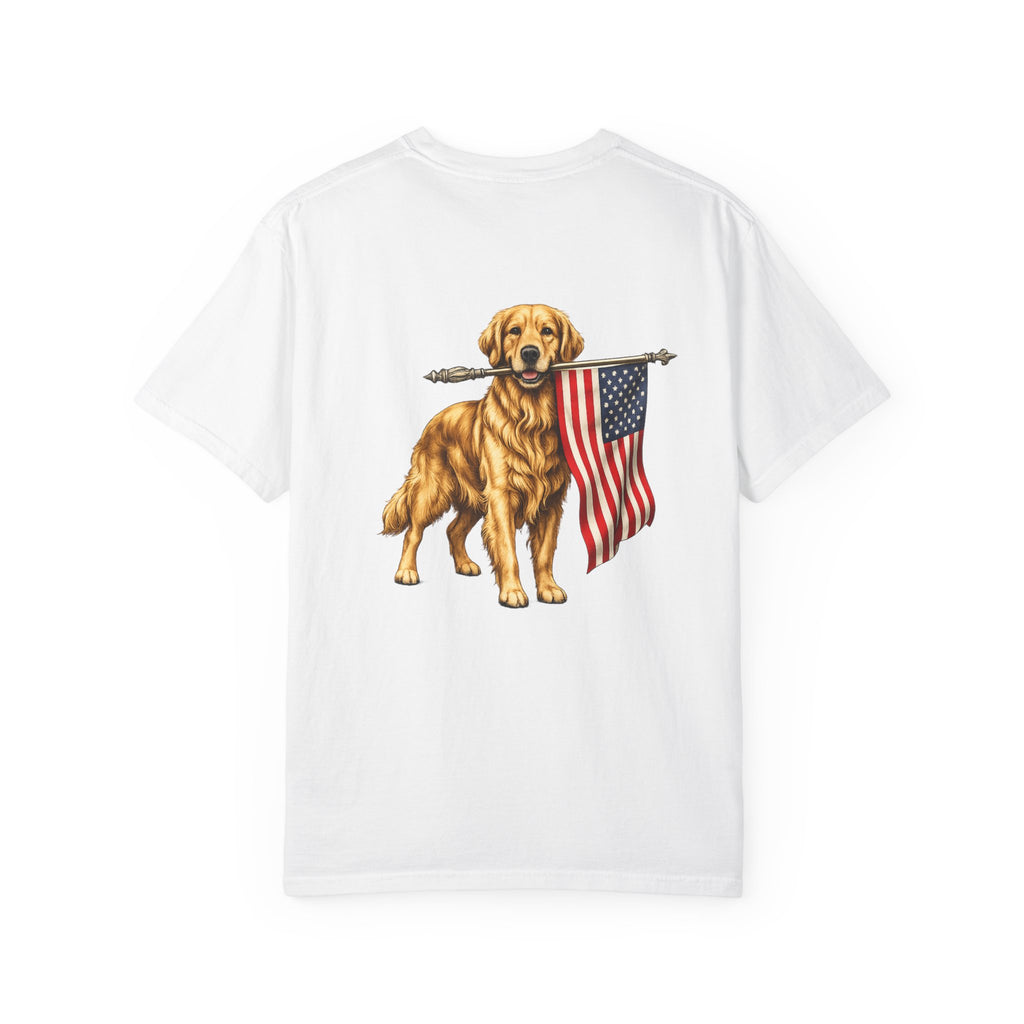 Golden Retriever Flag T-Shirt — Patriotic Dog Tee