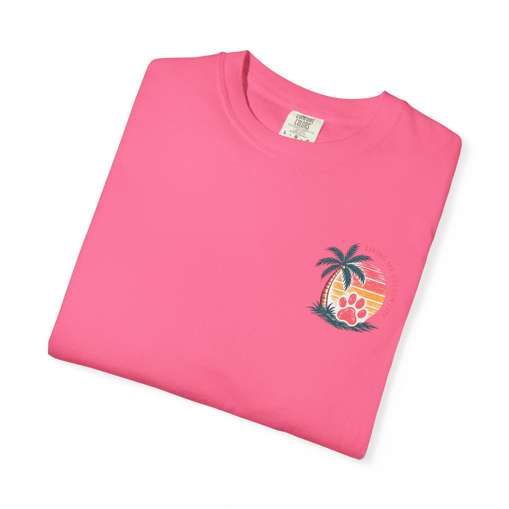 Life Is Golden Golden Retriever Surf Dog T-Shirt | Retro Beach Pineapple