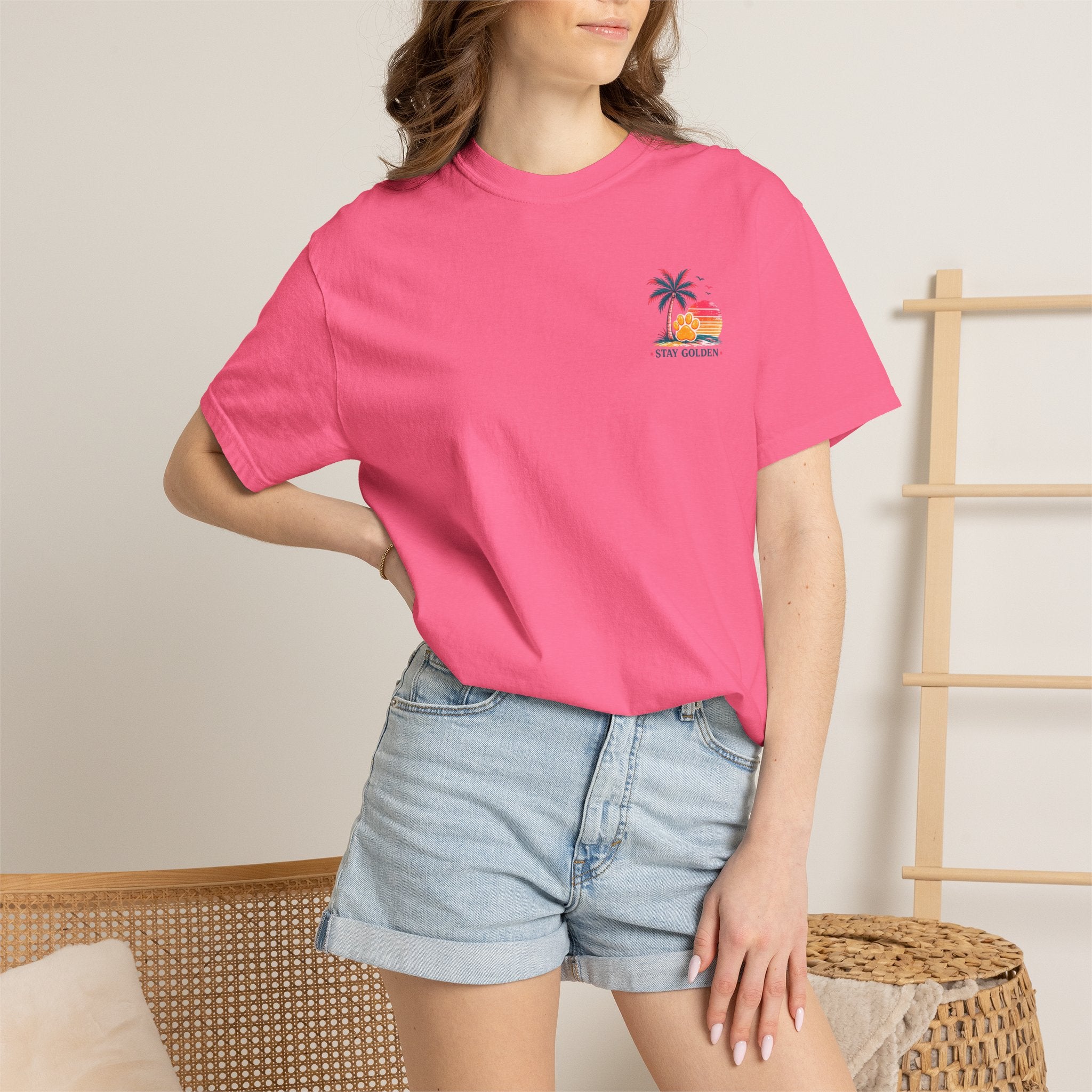 In My Golden Era Dog Graphic T-Shirt | Retro Sunglasses Palm Sunset
