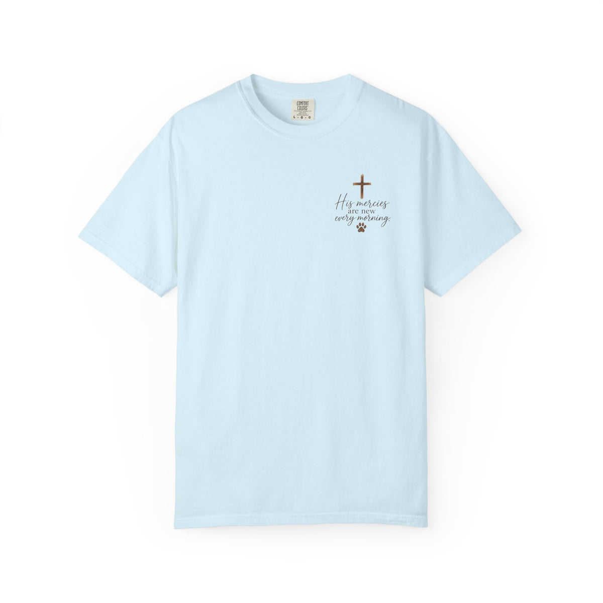 His Mercies Are New Every Morning T-shirt | Christian Faith Dog Beach Sunset