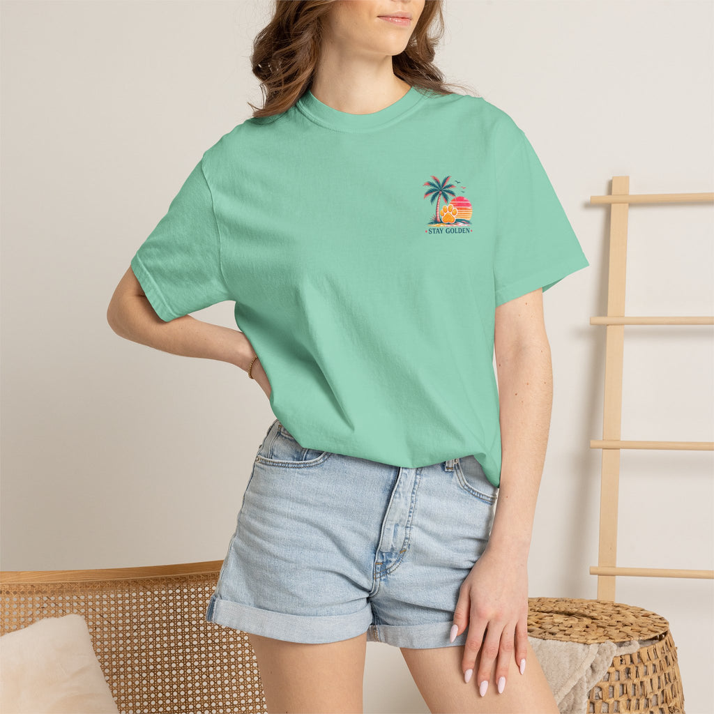 In My Golden Era Dog Graphic T-Shirt | Retro Sunglasses Palm Sunset